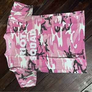 Pink Camouflage Graphic T-Shirt